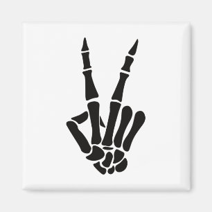 Íman Skeleton Sinal de Paz Mão Ossos do Halloween Skele