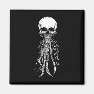 Íman Skeleton Skull Scary Jellyfish Halloween Rock N Ro