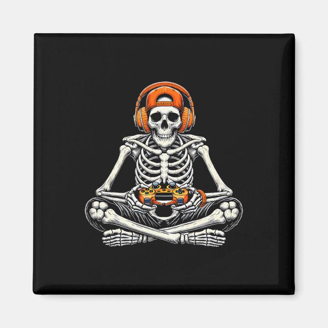 Íman Skeleton Skull Video Game Men Halloween (Frente)
