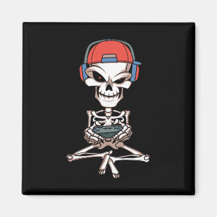 Íman Skeleton Skull Vídeo Jogador de Halloween