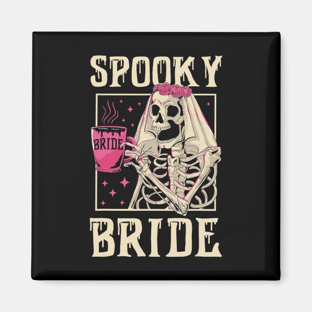 Íman Skeleton Spooky Noiva Chelorette Halloween (Frente)