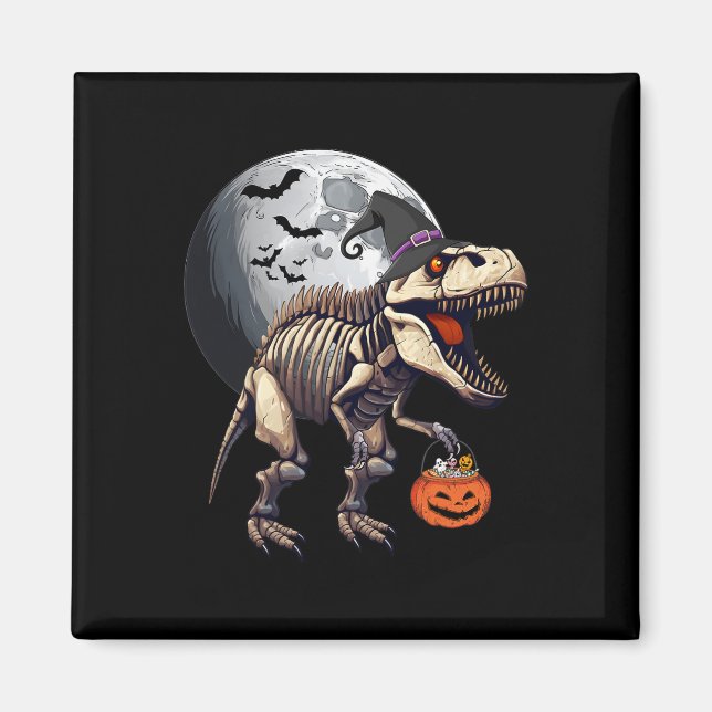 Íman Skeleton T Rex Dinossaur Diversão Halloween Boys (Frente)