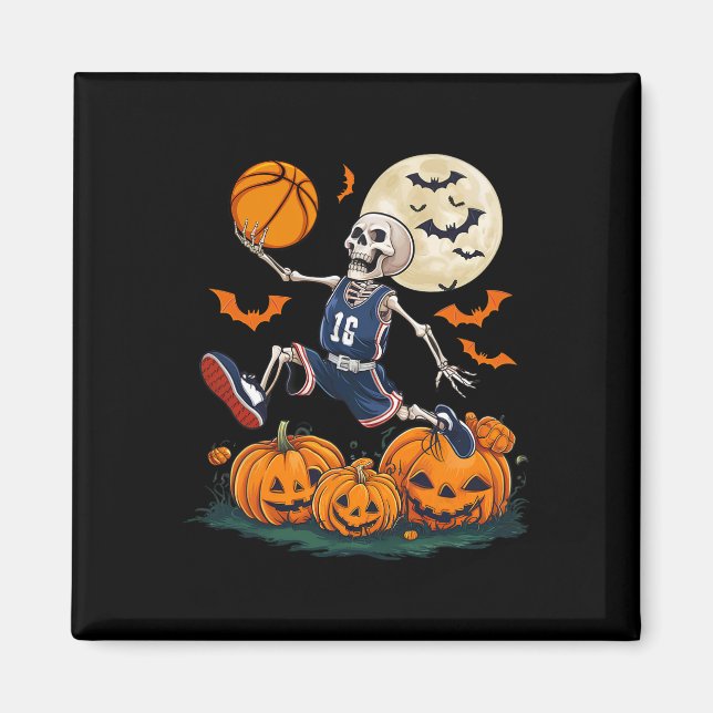 Íman Skeleton Tocando Sketll Halloween Men Sketll (Frente)