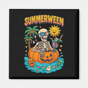 Íman Skeleton Vibes Chillin Num Flo De Abóbora