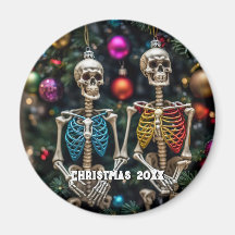 Skeletons e Ornamentos Coloridos Natal