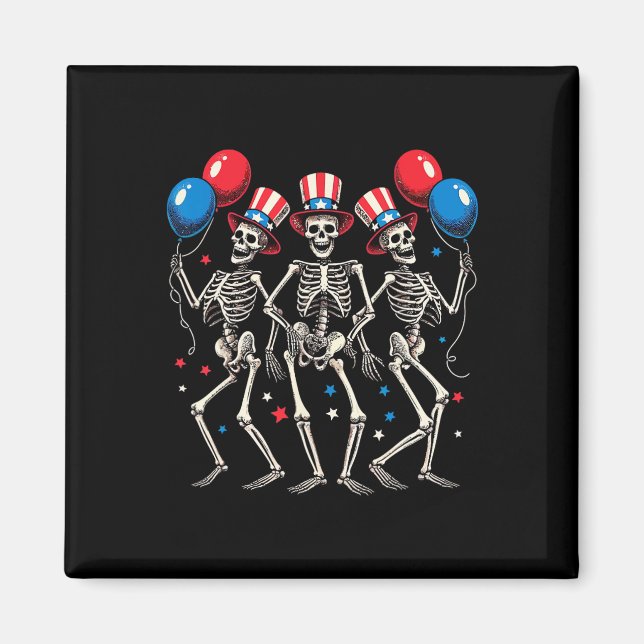 Íman Skeletts 4 De Julho Dia Da Independência Engraçada (Frente)