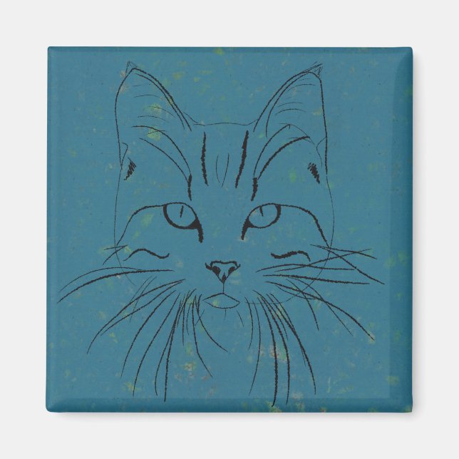 Íman Sketch de Gato Azul (Frente)
