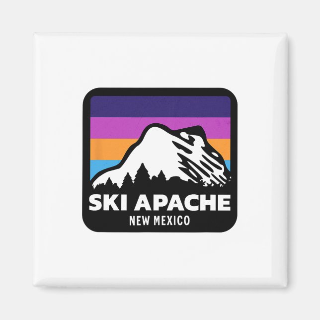 Íman Ski Apache Novo México Esquiando a família T (Frente)