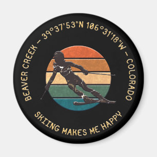 Íman Ski Beaver Creek, Colorado - Lady Skier Em Escuro