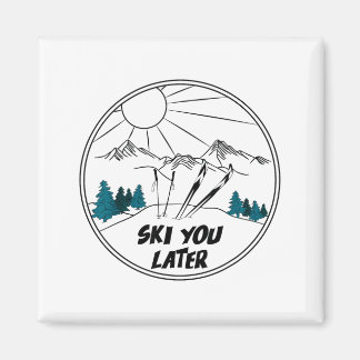 Íman Ski later winter sports vintage powder snow skiing