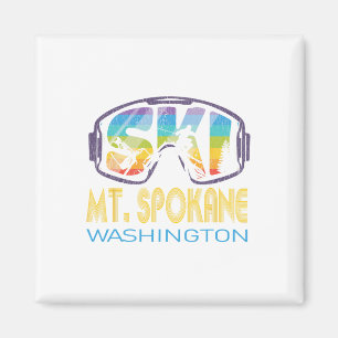Íman Ski Mt Spokane Washington Esquiando Férias