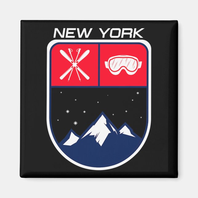 Íman Ski New York Mountain Skike Skiier Goggle Po (Frente)