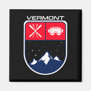Íman Ski Vermont Mountain Skiing Skier Goggle Pol