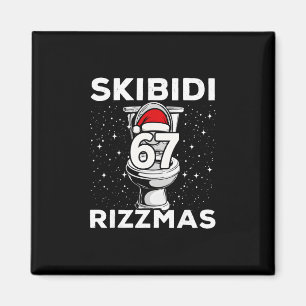 Íman Skibidi Rizzmas 67 Toalete Engraçado Papai Noel 6
