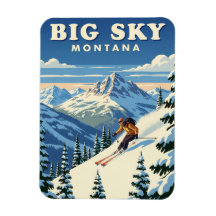 Skier em Big Sky Montana Viagem