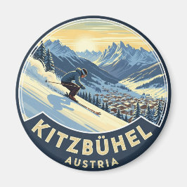 Íman Skier em Kitzbuhel Áustria