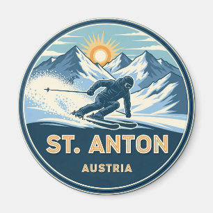 Íman Skier em Ruas. Anton Áustria
