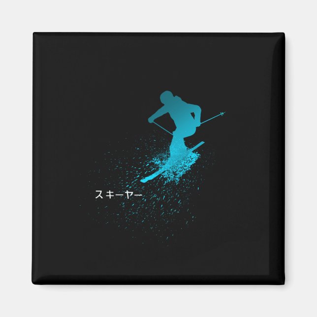 Íman Skier, Ski, Imagem Japonesa (Frente)