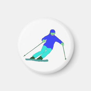 Íman Skier Snow Skiing