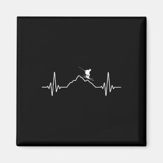 Íman Skiing Heartbeat Ski Gift For Skiers _2 
