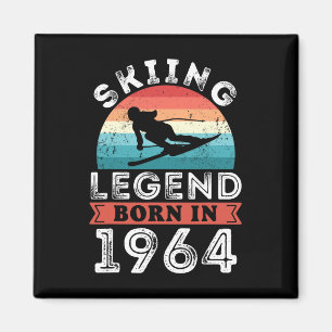 Íman Skiing Legend Girls Nascer 1964 60º Aniversário Gi