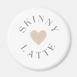 Íman Skinny Latte Coração Neutro, Presente para Amante
