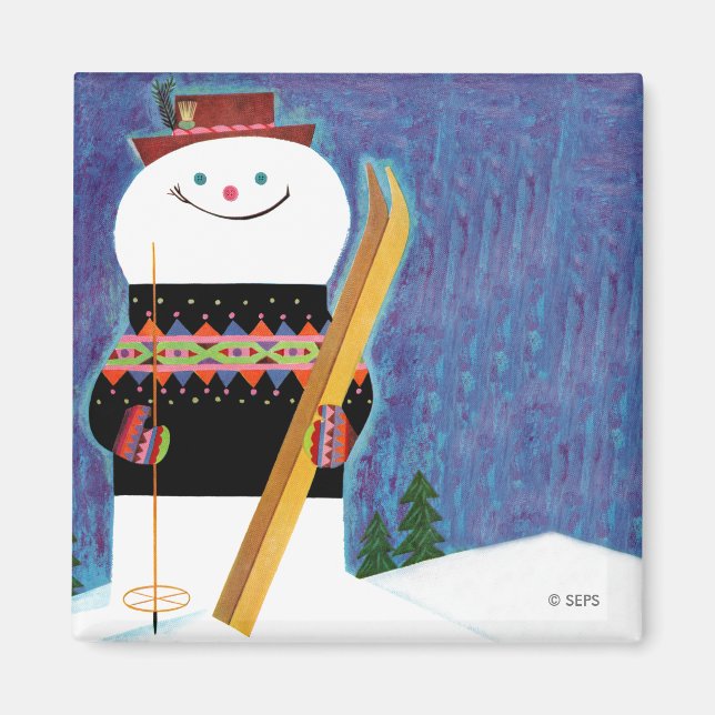 Íman Skis para Snowman (Frente)