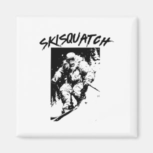 Íman Skisquatch Esqui Retro Pé Grande Esqui Vintage Sas
