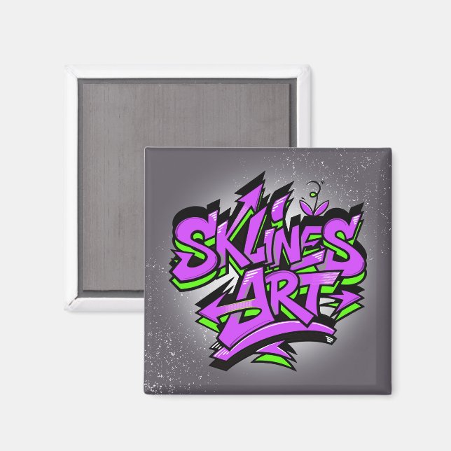 Íman SklinesArt – Logotipo de Grafite Ousado (Front/Back)