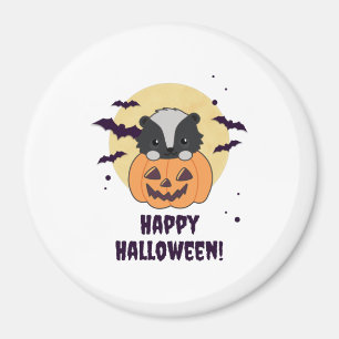 Íman Skunk Pumpkin Cute Skunts Feliz Halloween