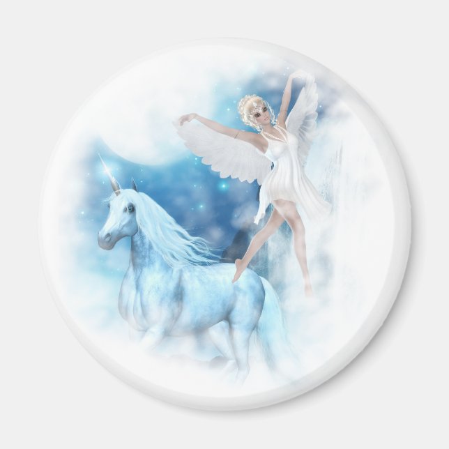 Íman Sky Faerie Asparas e Unicorn Vignette (Frente)