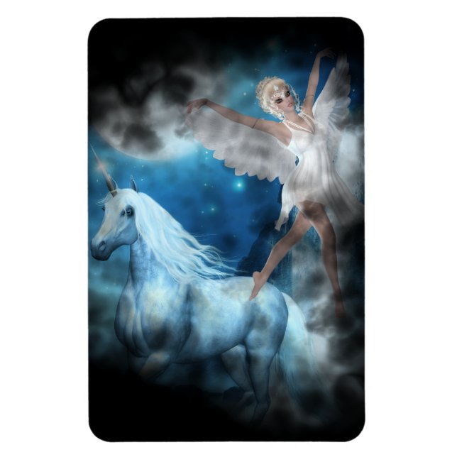 Íman Sky Faerie Asparas e Unicorn Vignette (Vertical)