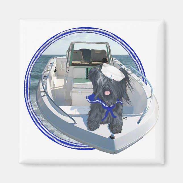 Íman Skye Terrier a bordo do barco (Frente)