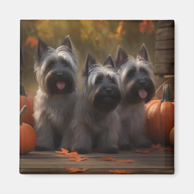 Íman Skye Terrier Puppy Autumn Delight Pumpkin (Frente)