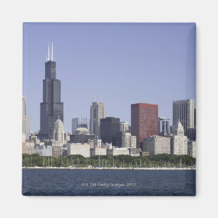 Íman Skyline da cidade de Chicago com o Lago Michigan