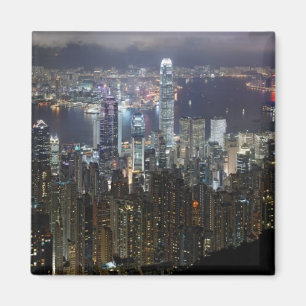 Íman Skyline da noite de Hong Kong