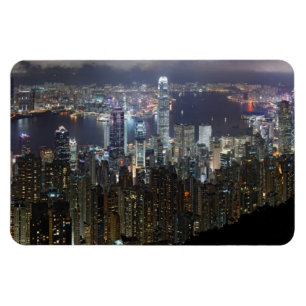 Íman Skyline da noite de Hong Kong