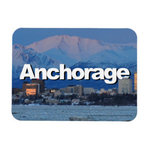 Íman Skyline de Anchorage Alaska com o Anchorage no cé