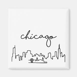 Íman Skyline de Chicago com o ímã pequeno do cais do