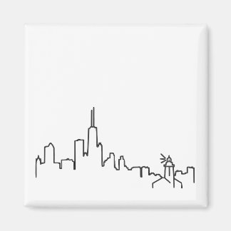 Íman Skyline de Chicago com o ímã pequeno do farol -