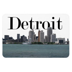 Íman Skyline de Detroit MI com o Detroit no céu