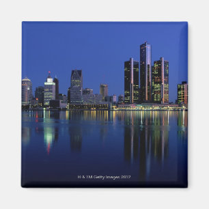 Íman Skyline de Detroit na noite