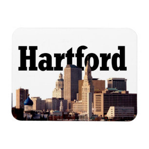 Íman Skyline de Hartford com o Hartford no céu