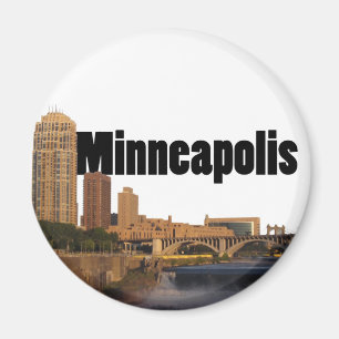 Íman Skyline de Minneapolis com o Minneapolis no céu