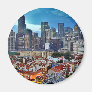 Íman Skyline de Singapore vista de Chinatown no por do