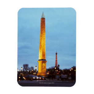Íman Skyline no crepúsculo de "Lugar de la Concorde"