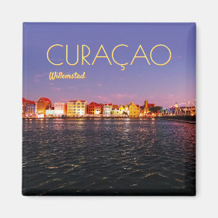 Íman Skyline of Willemstad at Night (personalizável)