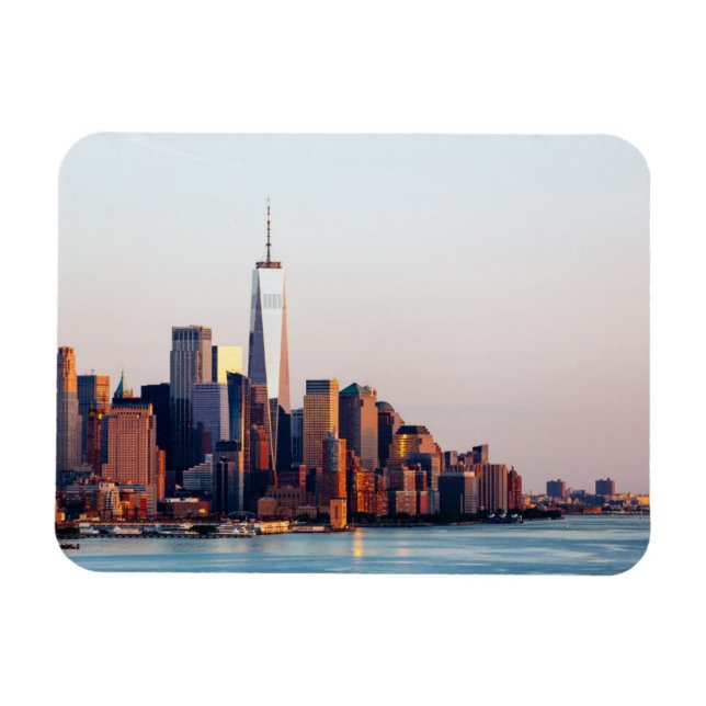 Íman Skyline View Sunset de Nova York - World Trade Cen (Horizontal)