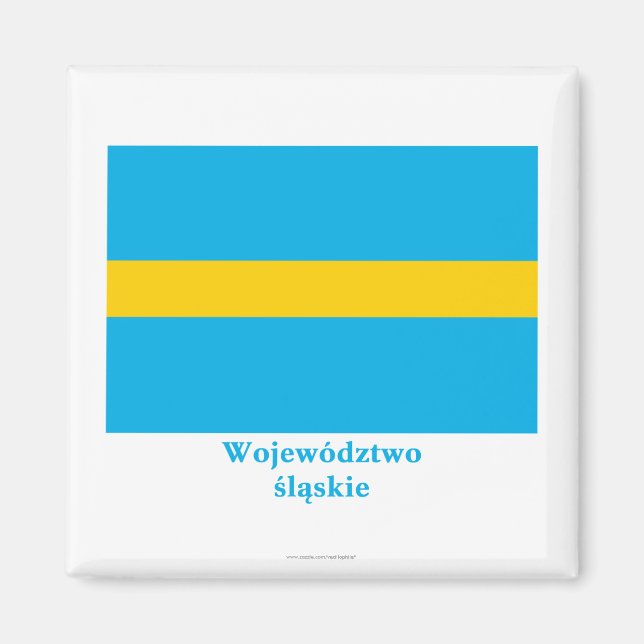 Íman Śląskie - bandeira da Silésia com nome (Frente)