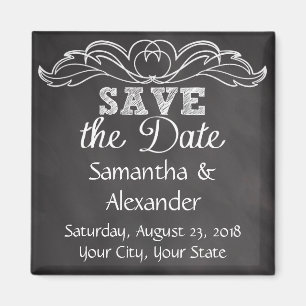 Íman Slate Chalkboard Wedding Salvar Data